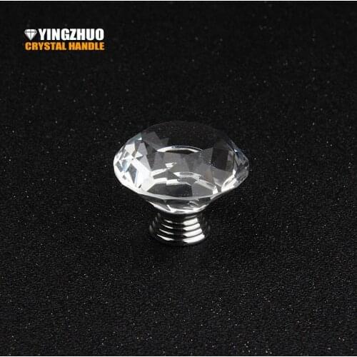New 40mm K9 Flashing Crystal Furniture Clear Diamond Drawer Handles Chrome Knobs Cabinet Dresser Pulls Knob Pack of 10pcs