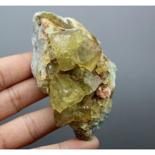 New mineral ! 155g Natural yellow fluorite And green fluorite Cluster mineral specimens Stones and crystals Healing crystal