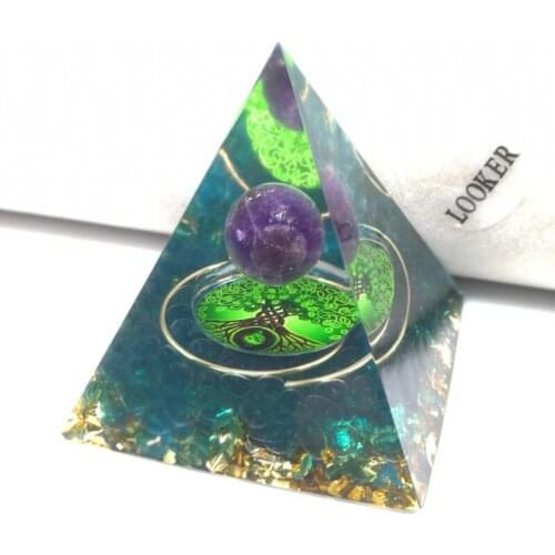 Ogan Pyramid Natural Crystal Life Tree Energy Tower Energy Generator Pyramid Crystal Jewelry Lucky Stone Home Office Decorations