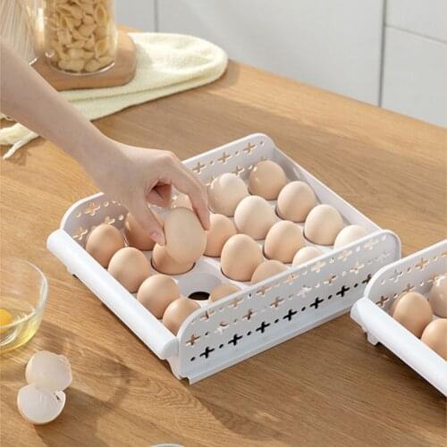 Food Organizer Egg Storage Box Refrigerator Fresh-keeping Box Kitchen Supplies Fruits and Vegetables Drawer Type Can Be Stacked