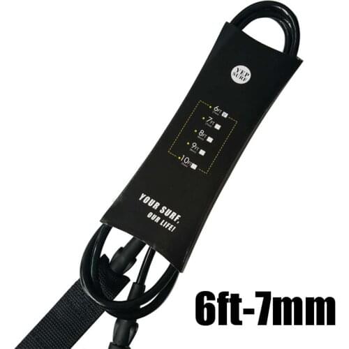 Straight Leash 6ft 7mm Black Color Surfboard Leash Yep.surf Super strong webbing Neoprene Strape