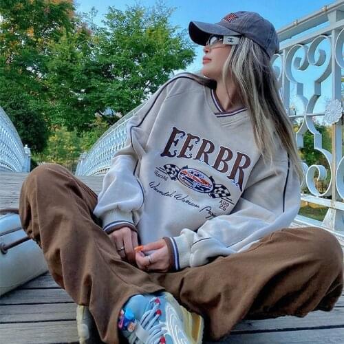 QWEEK Women's Sweatshirts With Inscriptions