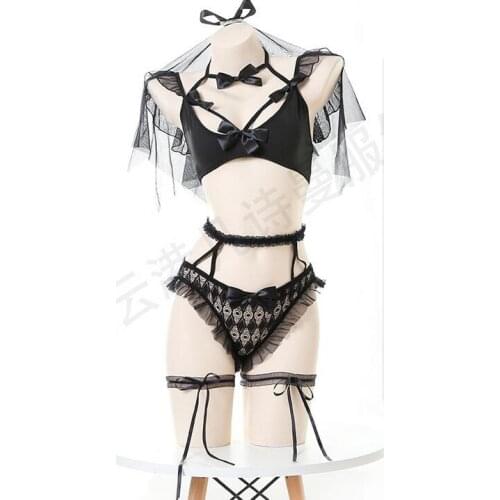 Sexy lingerie, bridal veil, uniform, lace, pure and sweet, temptation, large size, sexy, see-through set