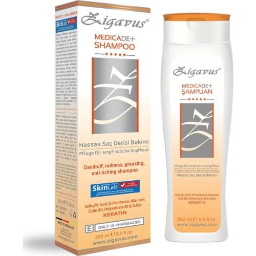 Medicade + Medical Shampoo 250 ml Zigavus Sensitive Scalp Treatment Shampoo Unisex Moisturizing Nourishing