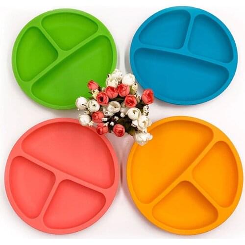 Silicone Divider Baby Bowl BPA Free Silicone Plate For Toddlers Microwave Dishwasher Oven Safe Divided Infant Feeding Tableware