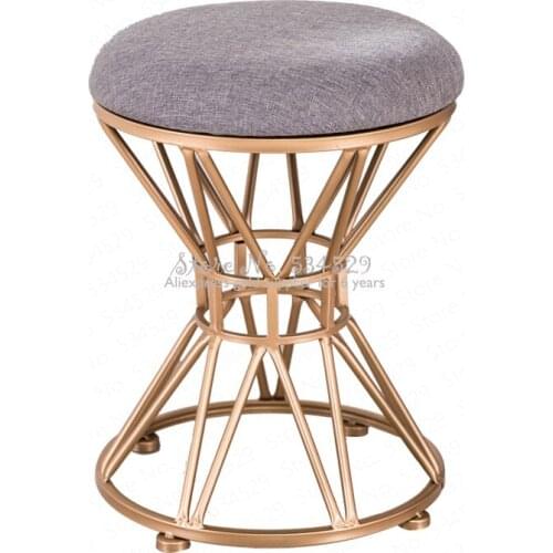 30% North Gdeilipo Dressing Stool Fashion Wrought Iron Stool Fabric Change Shoe Bench Dressing Table Chair Nail Makeup Stool