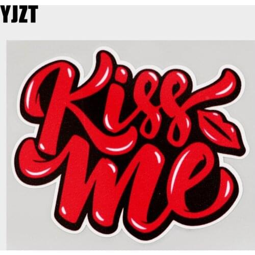 YJZT 12.5CM×11.2CM Lovely Kiss Me Cartoon Decal PVC Car Sticker 11C-0108