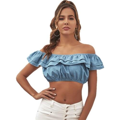 Womens suit European and American retro INS wind wild girl level flounces a word shoulder short coat Woman The new 2021