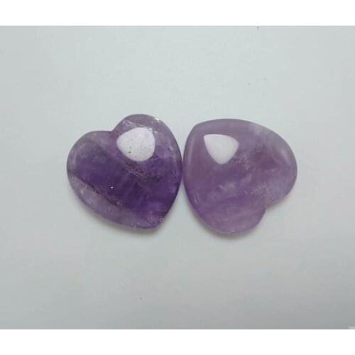 1PC20-25mm Mini Good Purple Natural Hand Carved Amethyst Quartz Crystal Carving Heart For Making Pendants