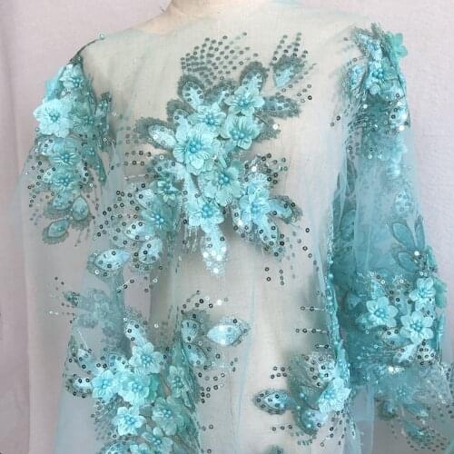 1 Pc Bead 3D Flower Embroidery Lace Accessories Wedding Dress Clothing Accessories Lace Fabric