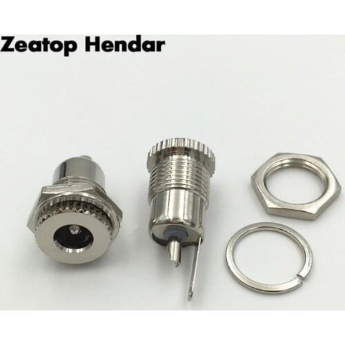 1Pcs Brass 5.5 x 2.1mm / 5.5 mm x 2.5 mm DC Power Jack 5.5*2.1 / 5.5*2.5 Metal Socket Female Panel Mount DIY Connector Adapter