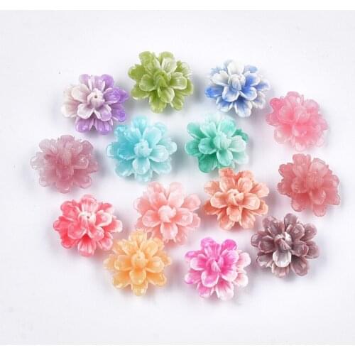 100pcs Synthetic Coral Flower Beads Dyed Loose Beads for Jewelry Making DIY Bracelet Necklace Decor Accessories Hole: 1.5mm