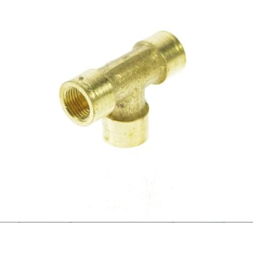2pcs 3 ways 1/8" BSP Tee Female Connection Pipe Brass Coupler Adapter