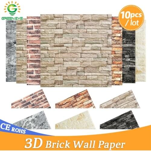 3D Wallpaper DIY Brick stone pattern Self-Adhesive Waterproof 3D Wall Stickers Kitchen Backsplash Bathroom Wall Tile Stickers
