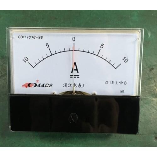 44C2 DC -10A to +10A Class 1.5 Accuracy Panel Mounted Analog Ammeter Ampere Meter DC -5A to +5A 100*80mm