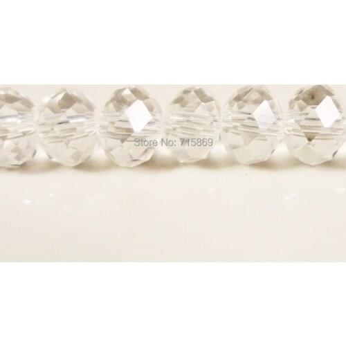 Free Shipping Wholesale AAA Top Quality White Crystal Glass Faceted Rondelle Beads 8x6mm 1 Strand apx 72pcs