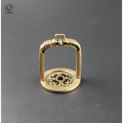 Vintage Copper Horse Stirrup Circular Car Key Holder Keychain Brass Lucky War Horse Stirrup Model Keyrings Hanging Jewelry Gifts