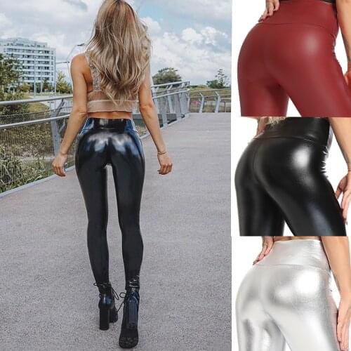 Winter slim faux leather pants Fashion Stretchy pants Inner fluff Skinny push up pencil pants Casual pants