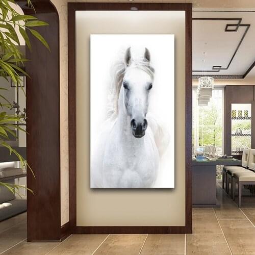 DDHH Big Size White Horse Poster And Prints Modern Canvas Painting Decorative Pictures Cuadros Home Decor For Living Room