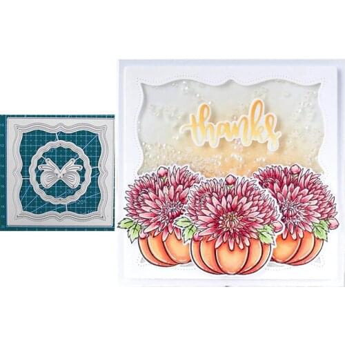 Elegant Square Circle Fancy Celebrate Frame Nice Bow Metal Cutting Dies For DIY Scrapbooking Album Best Sales New Handicrafts