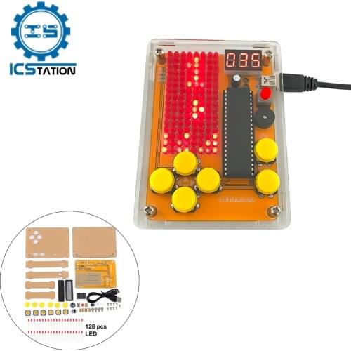 DIY Game Kits LED Dot Matrix Display Module Creative Electronics Experiment Kit for Tetris/Snake/Plane/Racing/Fruit Slot