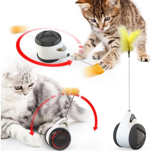 Tumbler Swing Toys for Cats Kitten Interactive Balance Car Cat Chasing Toy With Catnip Funny Pet Products