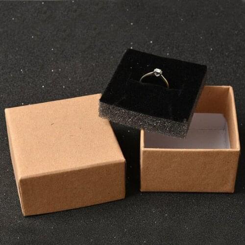 Jewelry Organizer box Engagement Ring For Earrings 70pcs/lot Kraft Paper Box For Jewelry Gifts Boxes