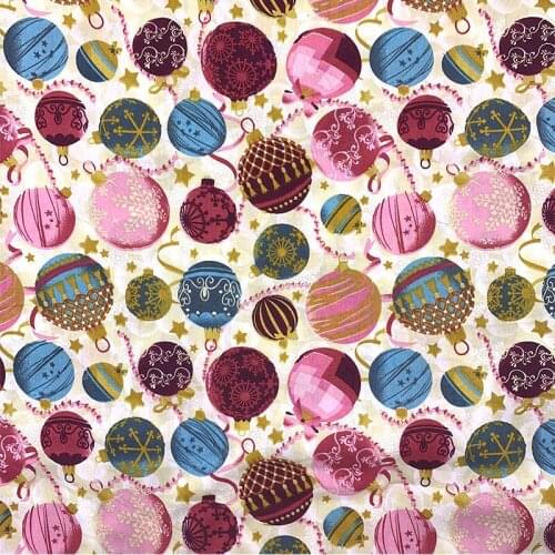 Beautiful Christmas color ball pattern 100% Cotton Fabric Digital Printing Sewing Material Children Fabric Diy Shirt Clothing