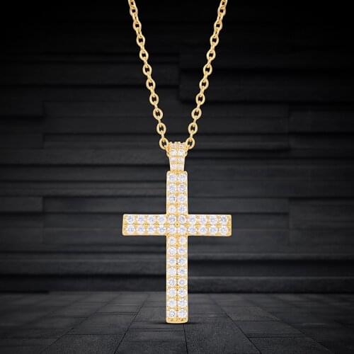 BOEYCJR AAA Zircon Copper Cross Necklace&Pendant Fashion Jewelry Energy HipHop Punk Necklace For Men or Women