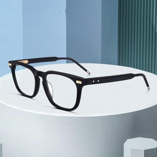 THOM Brand Retro Square Acetate Optical Glasses Frame Men Women Myopia Prescription Eyeglasses With Original Box TB402 Eyewear