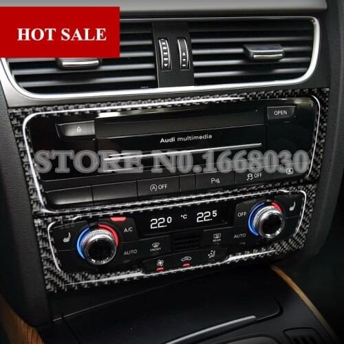 Carbon Fiber Console CD & AC Panel Trim Cover For Audi Q5 8R 2009-2015 Car accesories interior Car Trim