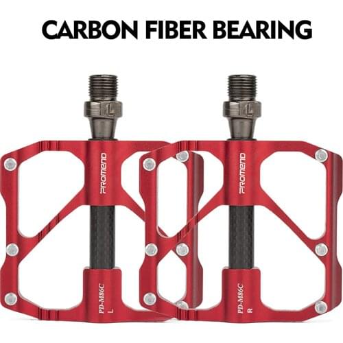 PROMEND Mtb Pedal Road Bicycle Pedal Anti-slip Ultralight Mountain Bike Pedals Carbon Fiber 3 Bearings Pedale