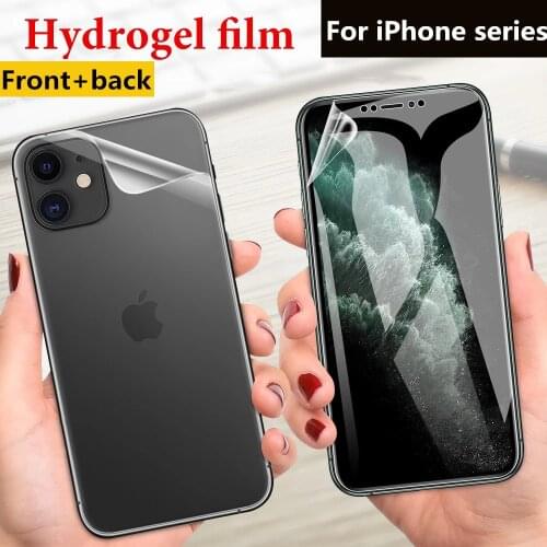 Front+Back Hydrogel Film For iPhone 12Mini 12 11 Pro Max X XS Max XR 7 8 6 S Plus Protective Front Back Screen Protector Film