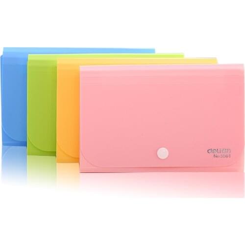 Plastic Candy Color A6 File Folder Small Document Bags Expanding Wallet Bill Folders for Documents Fichario Escolar office