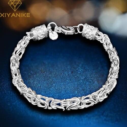 XIYANIKE 925 Sterling Silver Anniversary Gift Creative Vintage Bracelets For Women Lovers Trendy Handmade Jewelry Gift