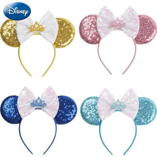 Disney Minnie Mickey BowsHeadband Hair-Accessories Lovely Girls Ears Kid Women Head-Accessories Headdress Head Band Party
