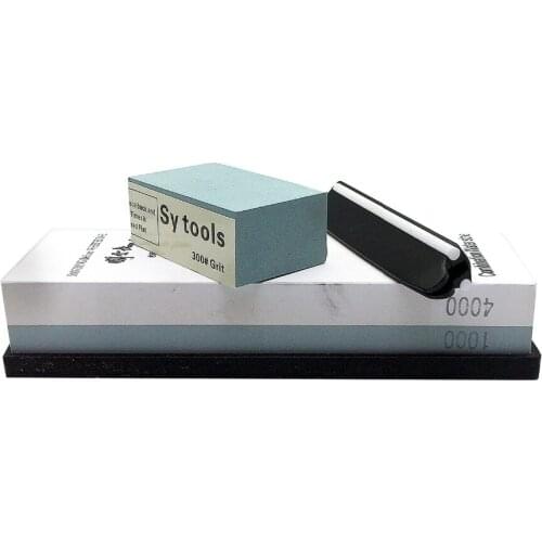 Premium Whetstone Knife Sharpening Stone 2 Side Grit 1000/4000 Waterstone Sharpener | NonSlip Nylon Base Guide repair stone