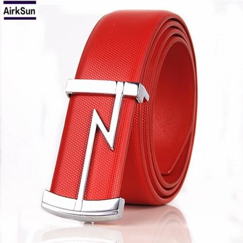 2017 New Fashion Brand Unisex red Luxury belt for male genuine leather Belts designer belt for Unisex high quality waistband fr