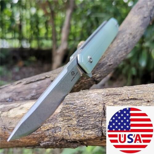 Flipper Fold Knife D2 Blade 60HRC G10 Handle Knives Slicing Fruit Good for Hunting Camping Survival Outdoor and Everyday Carry