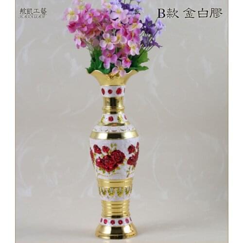 Europe Painted rose metal flowers vases for centerpieces for weddings Table top vase Home decoration vase floor vases HP077