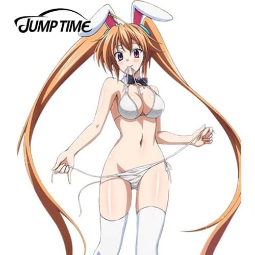 JumpTime 13cm x 11.3cm waterproof Kawii Car Sticker Shidou Irina Anime JDM Window Decal 3D Sexy Car Styling Accessories