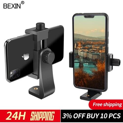Phone clamp mobile support 360 spin phone clip tripod mobile adapter smartphone mount shooting for phone on a tripod