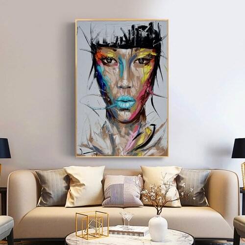 Nordic Wall Art Women Portrait Canvas Painting Prints and Poster Graffiti Wall Art Women Home Decor for Living Room Decoration