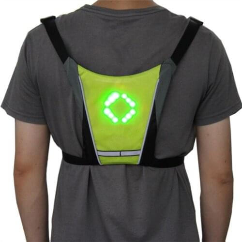 New LED Wireless Cycling Vest 20L MTB Bicycle Bag LED Safety Turn Signal Light Reflective Warning Vests For Bicycle With Paddle