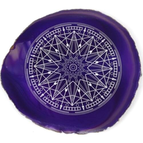 1PC Table Padding Cup Mats Purple Natural Stones Coasters Bowl Pad Agate Slice Placemats Kitchen Decoration Accessories