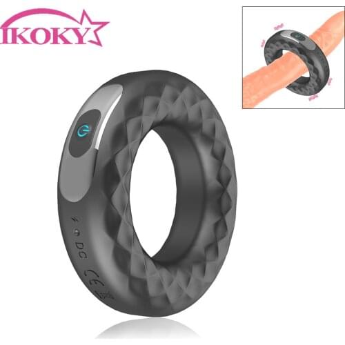 10 Frequency Vibrating Cock Ring Delay Ejaculation Penis Ring Silicone Sex Toys for Men Erection USB Lock Rings Male Masturbator