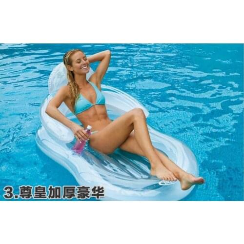 155*97CM Thicken Inflatable Floating Row Air Mattresses Inflatable Water bed Floating lounge with 3L foot air pump