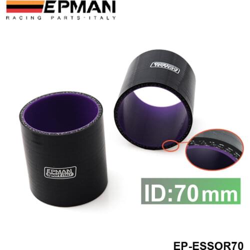 2.75" 70mm 4-Ply Silicone Intercooler Turbo Intake Pipe Coupler Hose BLACK For Audi TT/S3/For Seat Leon EP-ESS0R70