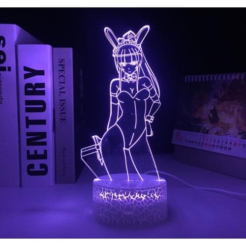 Animation Peripherals Beautiful Girl Figure Ornaments Acrylic Panel 3D LED Lamp Night Light Home Decor for Holiday Birthday Gift
