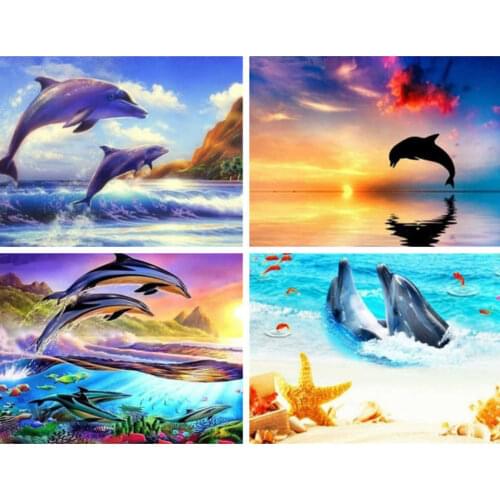 AZQSD Diamond Painting Full Square Dolphin Embroidery Animal Art Picture Of Rhinestones Handmade Home Decor Gift Crafts